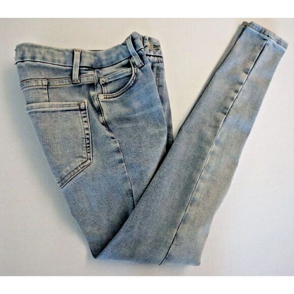 We The Free x Free People OB1133447 Women's Sz 24 Blue Krissy Skinny Jeans - Picture 3 of 7